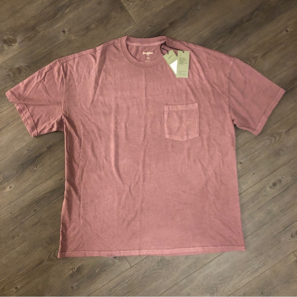 Short Sleeve T-Shirt with Pocket for Tall 2XLT Dusty Pink/Purple Color